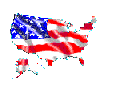 Waving American Flag in shape of US map